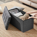 Factory Rectangular Storage Stool Foldable Storage Bench Velvet Storage Ottoman With Lid
