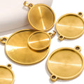 304 Stainless Steel 20mm 25mm 30mm 40mm Round Bezel Cabochon Pendant Blank Cabochon Setting Pendant Tray Base