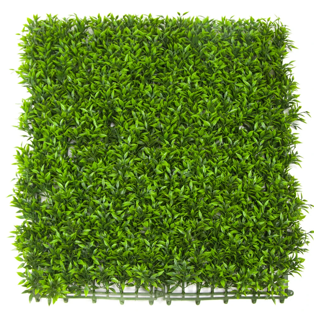 Faux Boxwood Hedge Green Grass Panels Plastic Eco-Friendly Anti-UV Outdoor Indoor Decoration Artificial Plant Grass Wall