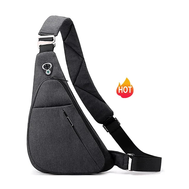 Nylon Chest Bags for Men Single Shoulder Bags with Reflective Strap Casual Fanny Pack Sling Backpack Trending Crossbody Bags