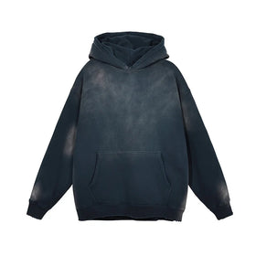 Puff Printing Hoodie Manufacturer OEM Streetwear Hip Hop Letter Spider Web Loose Pullover Men Custom Rhinestones Hoodie