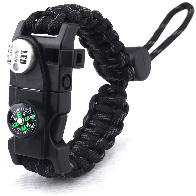 Wholesale Outdoor Adjustable Paracord Survival Bracelet with Waterproof SOS Light
