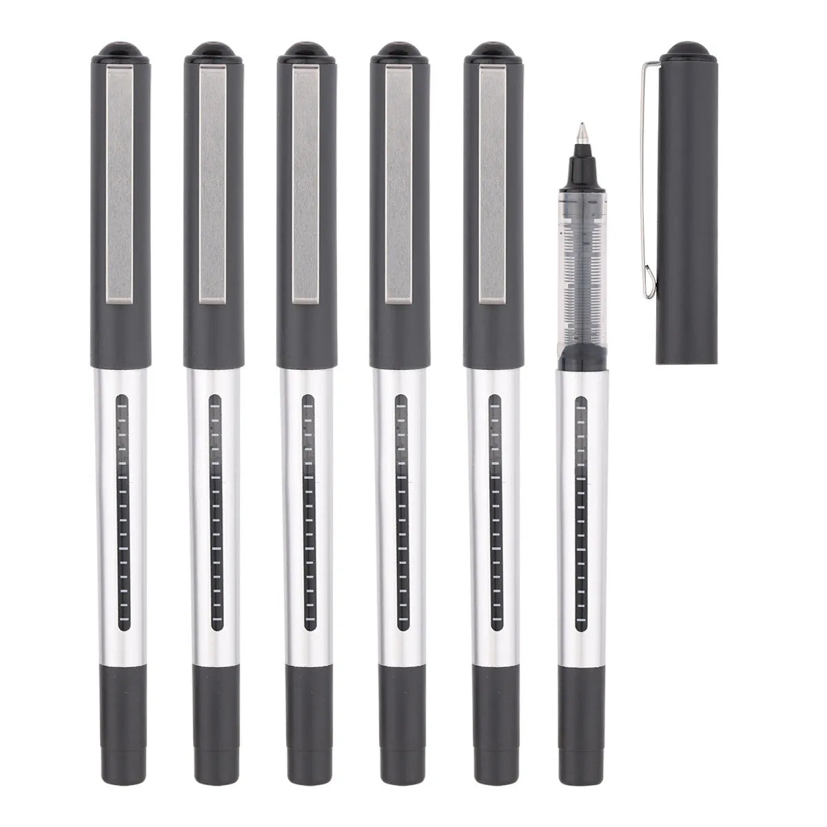 Large Capacity Straight Liquid Ballpoint Pen Custom Printing logo Office Signature Black Bullet Head Neutral Advertising Pen