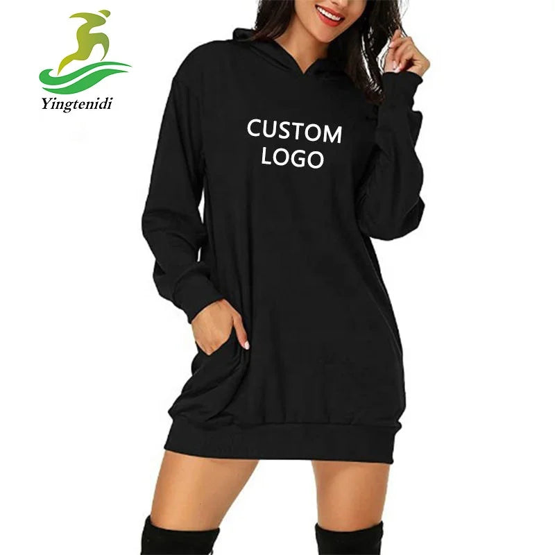 Yingtenidi OEM Custom Women's French Terry Printed Hooded Winter Hoodies Sweatshirts-Long Sleeve Breathable Front Logo Option