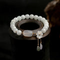 Natural Jade Emerald Beads Bracelet Armband Adjustable Bangle Charm Jewelry Yoga Water Drop Flower Pendant Bracelet
