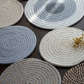 Cotton Rope Placemat Hand-woven Cup  Thick Heat Insulation Placemat Nordic Simple Cotton and Linen Table Mat