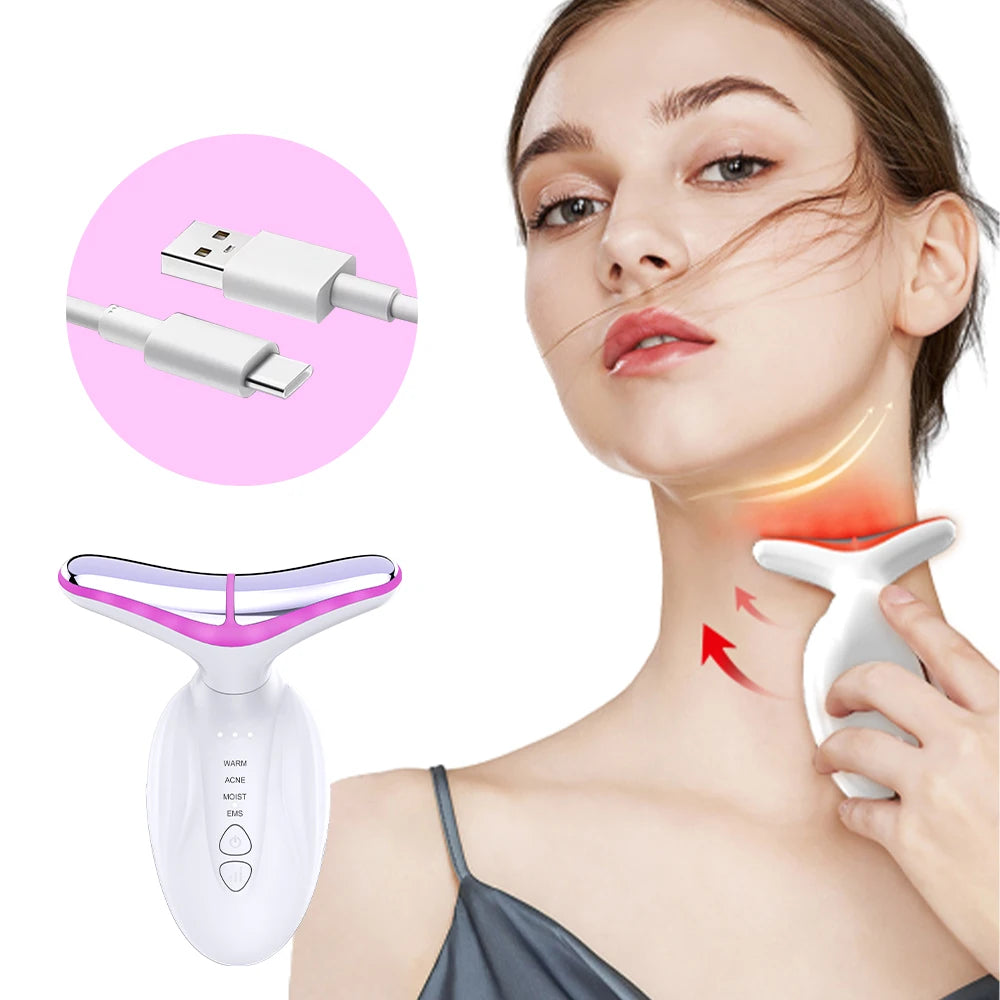 2024Hot Wholesale Portable Electric Intelligent Face & Neck Massager Anti-Wrinkle Anti-Aging Face & Neck