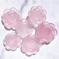 Natural Healing Rose Quartz Crystal  Rose Flower Crystal Rose Quartz Hand Carved Flower for Gifts