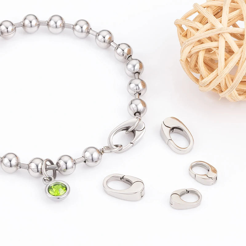 Wholesale New Design Mini Stainless Steel Oval Spring Clasp Connects Necklace & Bracelet Jewelry Making & Crafts