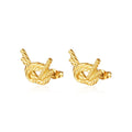 Classic Vintage Trendy 18K Gold Plated Stainless Steel Twisted Rope Bow Knot Stud Earrings for Women Fashion Jewelry