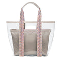 Clear Beach Tote Bag with Zipper Pouch Large Clear Bag with Zipper Transparent Bag for Sport Events Concerts Work Beach