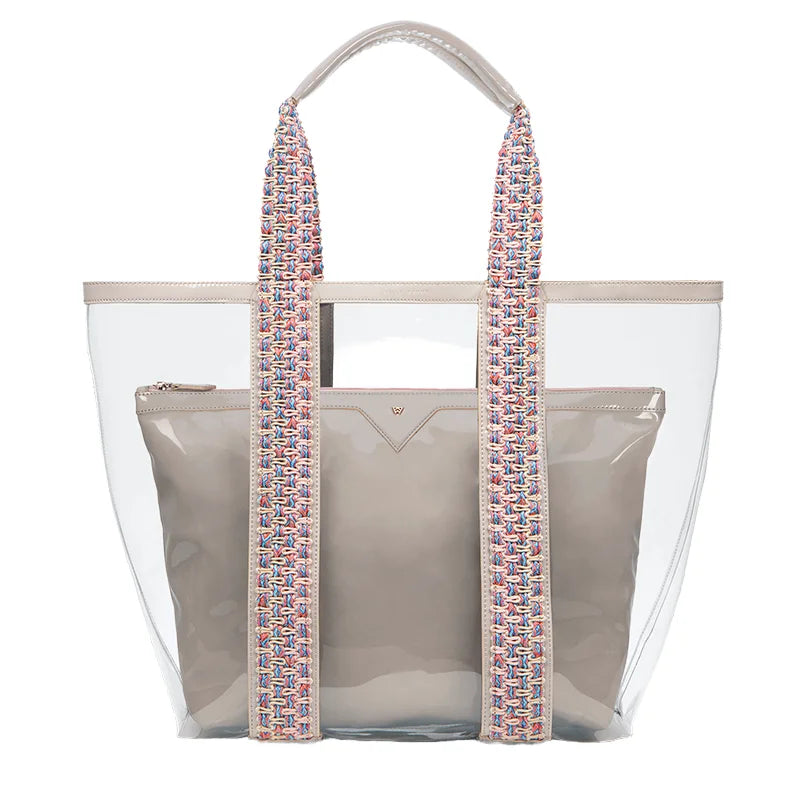 Clear Beach Tote Bag with Zipper Pouch Large Clear Bag with Zipper Transparent Bag for Sport Events Concerts Work Beach