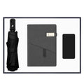 Luxury 3-in-1 Business Gift Set for Men and Women Includes A5 Notebook Foldable Umbrella Power Bank-for Christmas Promotions