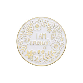 I Am Enough Enamel Pin Mental Health Awareness Brooch Lapel Badge on Backpack Clothes Accessories Pin Jewelry Gift for Friends