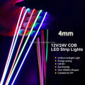 Customized 24V 5V COB LED Strip Light Ultra-Thin 4mm Wide with Remote Control and USB Connectivity IP20 Rated