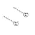 Simple Mini 925 Sterling Silver Round Ball Stud Earrings for Women Girls