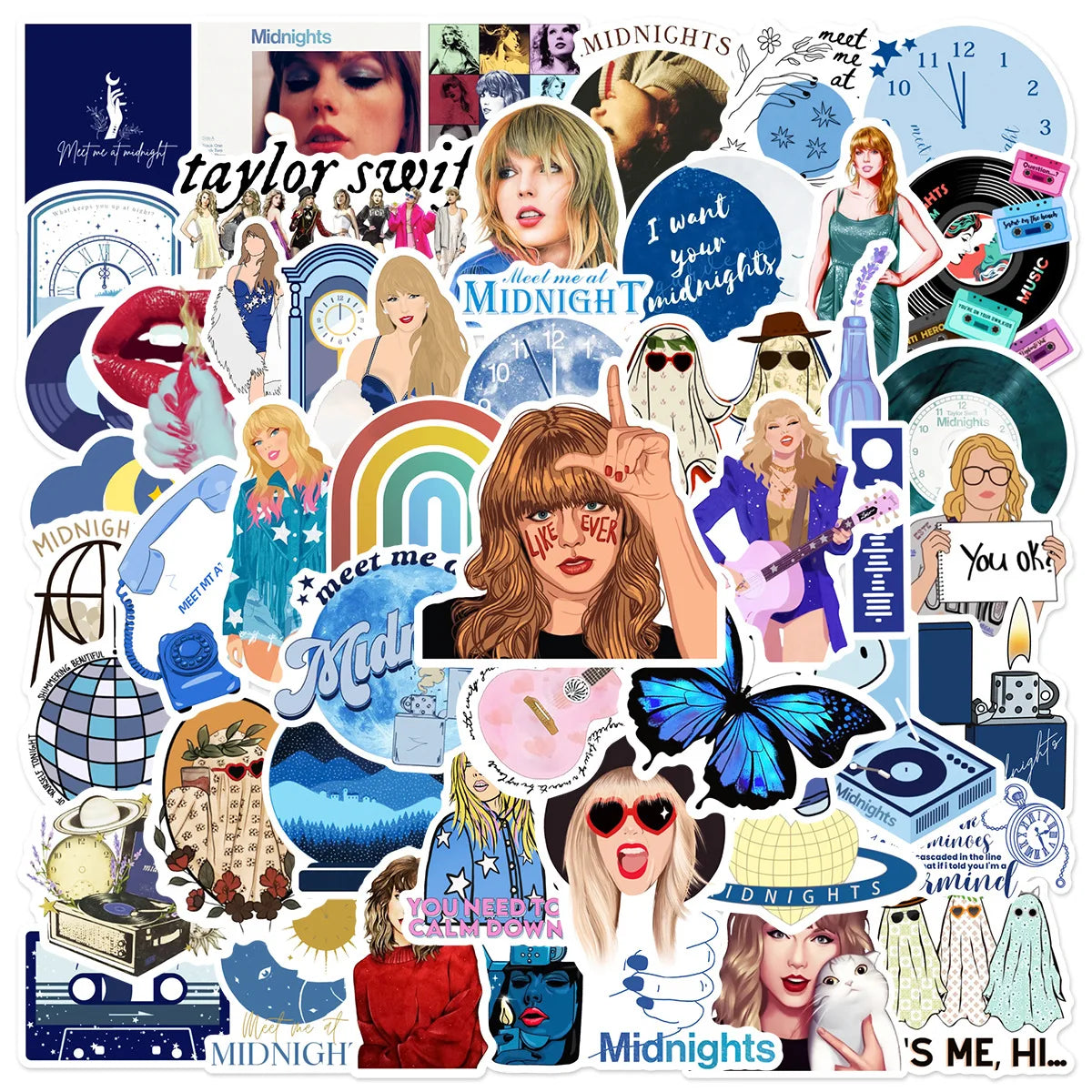 50Pcs Singer  Decorative Stickers Label for Suitcase Laptop Bike Guitar Scrapbook Skateboard Waterproof Sticker