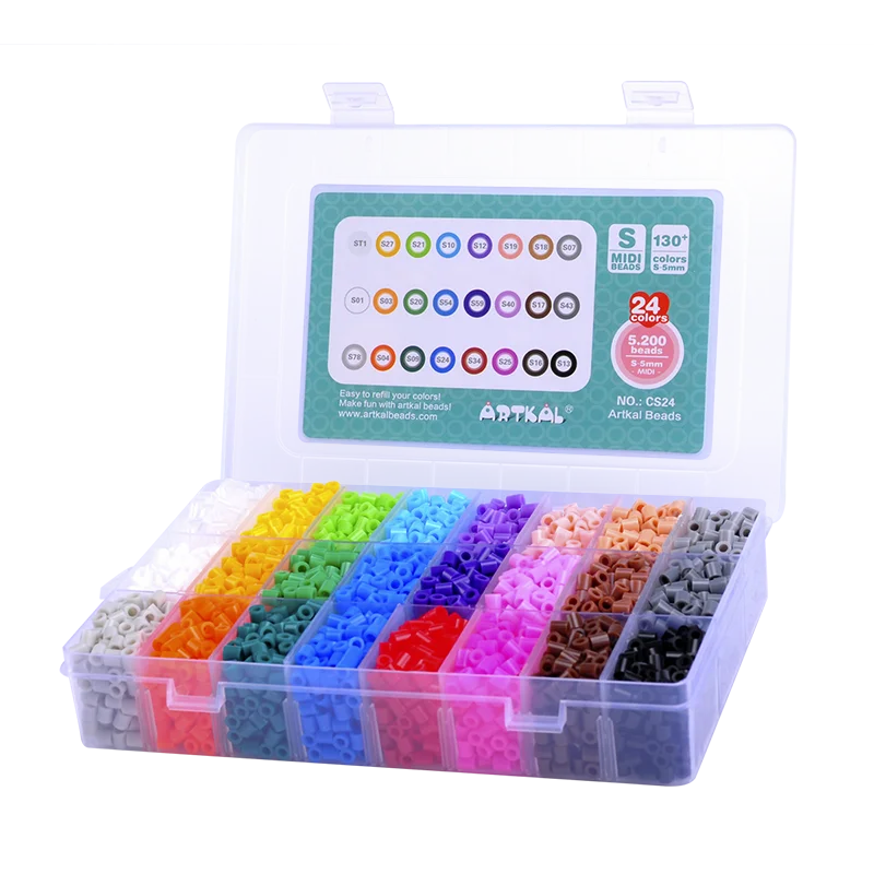 Parent-child Diy Toys Children 5mm Fuse Beads Boards Artkal Beads Box Perler Bead