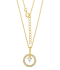 Customized OEM 925 Sterling Silver Round Charm 18k Gold Plated 5A Heart Zircon Fine Jewelry Circle Pendant Necklace Women