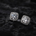 Classic Ladies 925 Silver  square Round Zircon Earrings for Everyday
