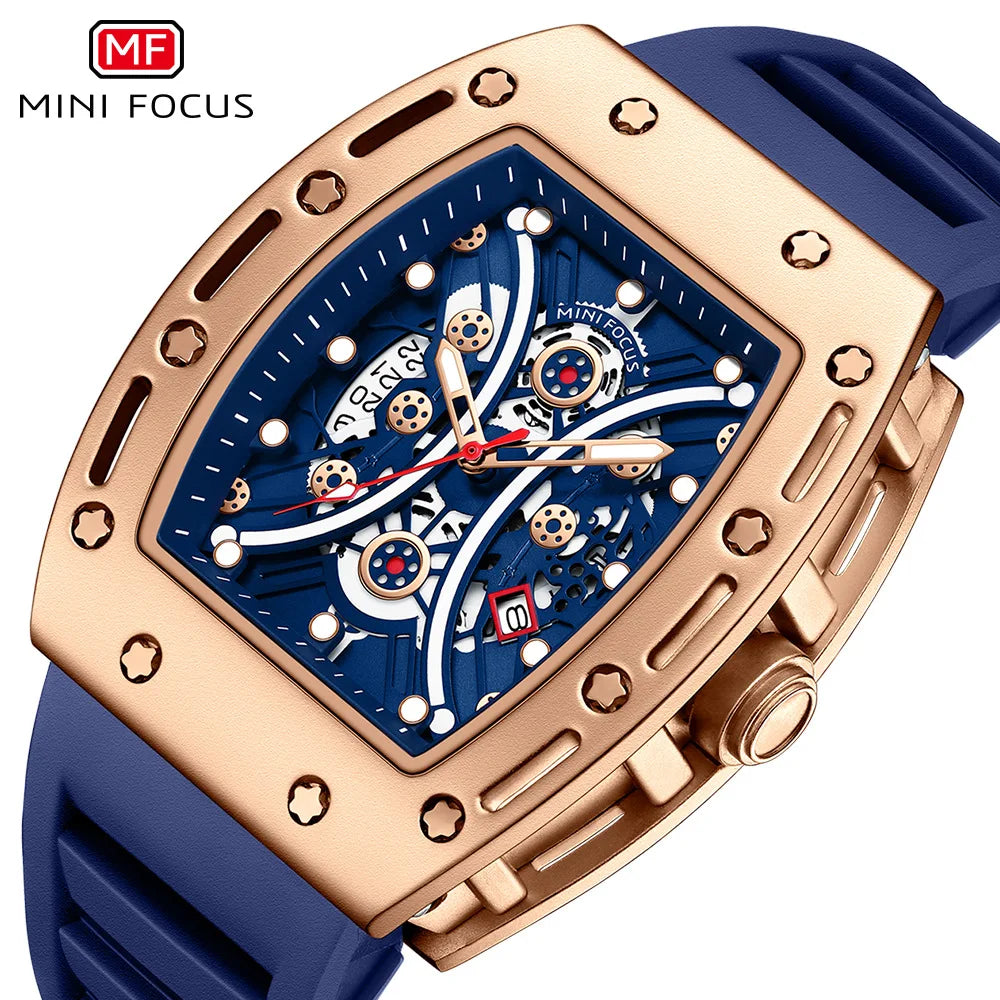 MINI FOCUS 0420 Fashion New Men Watches Top Clock Quartz Wristwatch Waterproof Luxury Silicone Sports Men's Clock Reloj Hombre