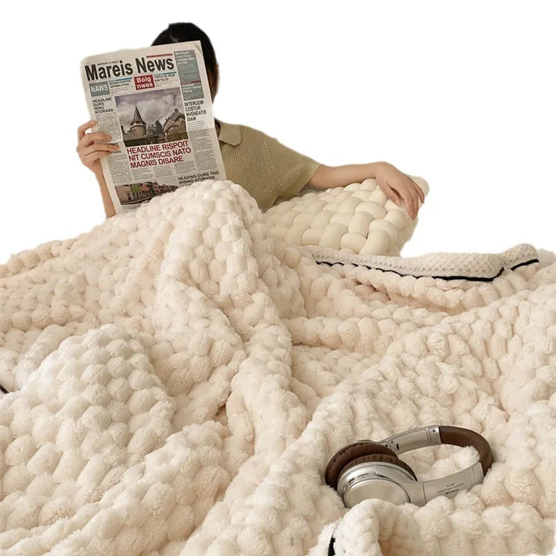 Amity Custom Solid Color Thickened and Warm Multi-Functional Double-Sided Velvet Soft Blanket