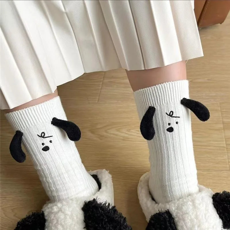 Women Slouch Socks Fashion 2023 New 3D Dog Ear Funny Women Ankle Socks Cute Cartoon Spring Autumn Women Socks