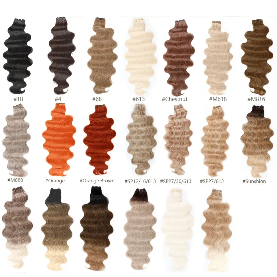SP12/16/613 Body Wave Bundles Soft Natural Synthetic Bio  Hair Extensions Heat Resistant Long Wavy Hair Weave Bundles