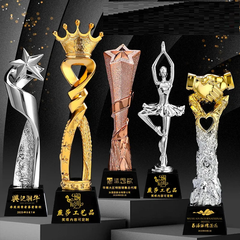 Hot Selling Crystal Crafts Crystal Trophy Award Resin Crystal Trophy Souvenir