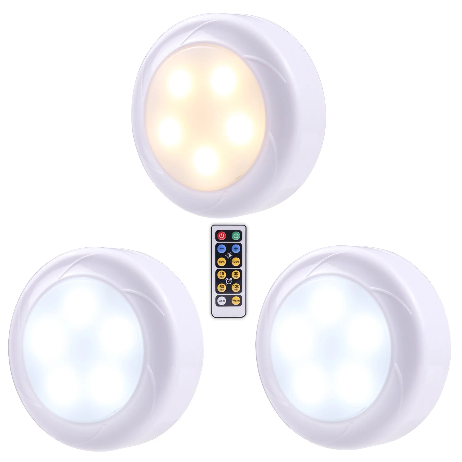 Timer Wireless Kitchen Under Cabinet Lighting Battery Powered Led Puck Light