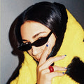 2023 New Arrivals Trendy Sunglasses Lentes De Sol Square Vintage Eyeglasses Small Oval Metal Hinged Sunglasses