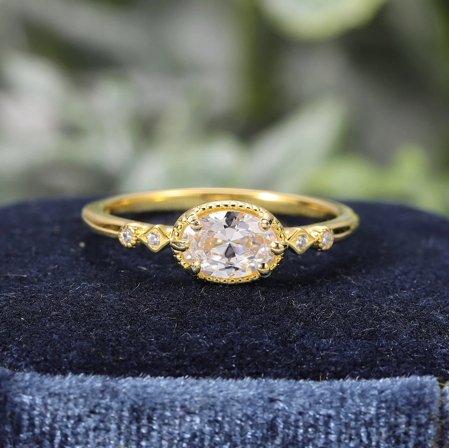 OL0899 Abiding Fine Gemstone Pure Gold Jewelry Oval Shape Moissanite Diamond Value Wedding Women Latest Gold Ring Prices