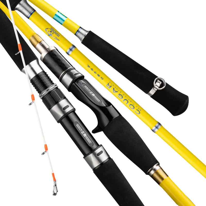 1.65m 2.1m 2.4m 2.7m Carbon Fiber Travel Sea Fishing Spinning Rod Bass Fishing Casting Rods