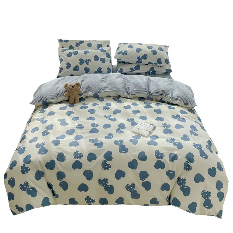 100 Polyester Dyed Home Textile Bedsheet Reactive Printing Bedding Cover Set