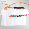 Custom Cotton 210gsm Color Contrast Round Neck Short Sleeve T-shirt Unisex Regular-fit T-shirt