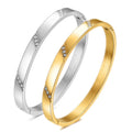 Ins Popular Crystal Bracelet 18K Gold Plated Waterproof Stainless Steel Bangles for Women Gift