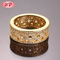 Custom Wedding Band Latest Bridge Rings Golden 24K Jewelry Women Cubic Zirconia Engagement Promise Rings