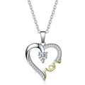 Mom's Love Crystal Pendant Necklace Mother's Day Heart-shaped Zircon Necklace Mom and Baby Pendant Jewelry