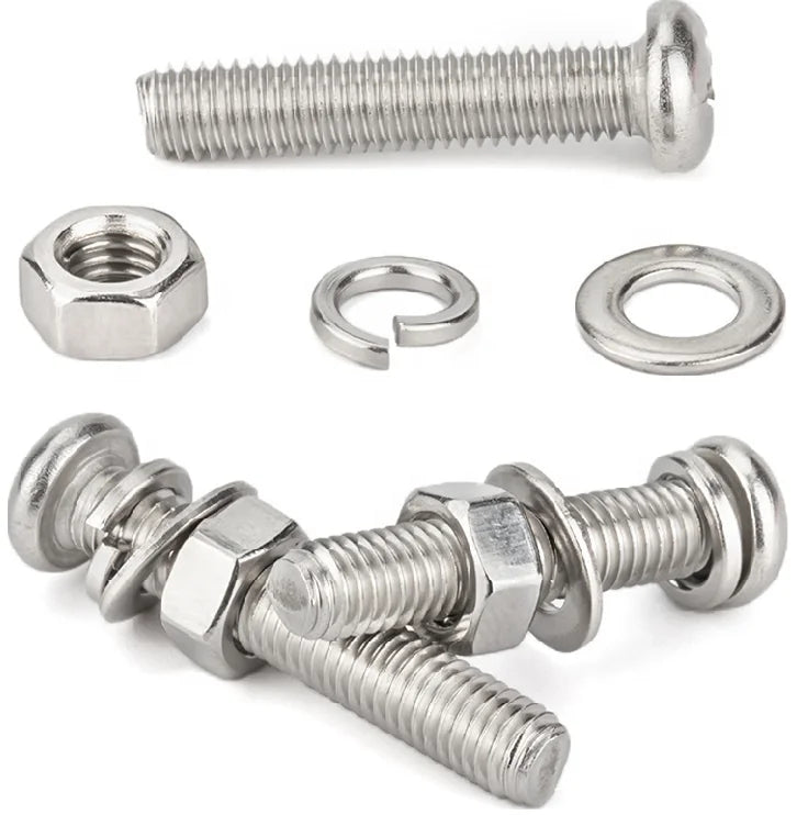 Stainless Steel 304 Screws Nuts Washers Round Head Screw Bolt and Nut Washer Set