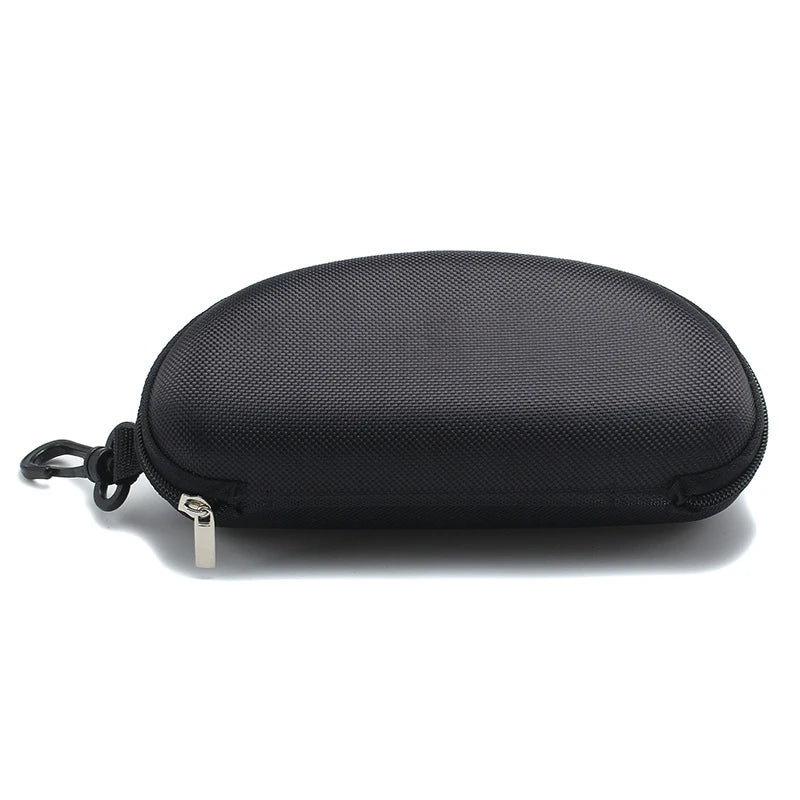 Fashion Custom logo Thick EVA Hook Black Oxford Glasses Box Metal Zipper Sunglasses Case
