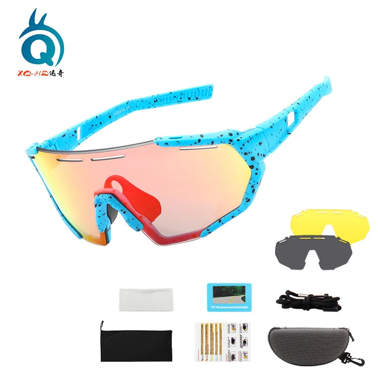 UV400 PC Bike Interchangeable  Yellow Polarized Lens Colorful Kids Sports Glasses Sun Glasses for Kid
