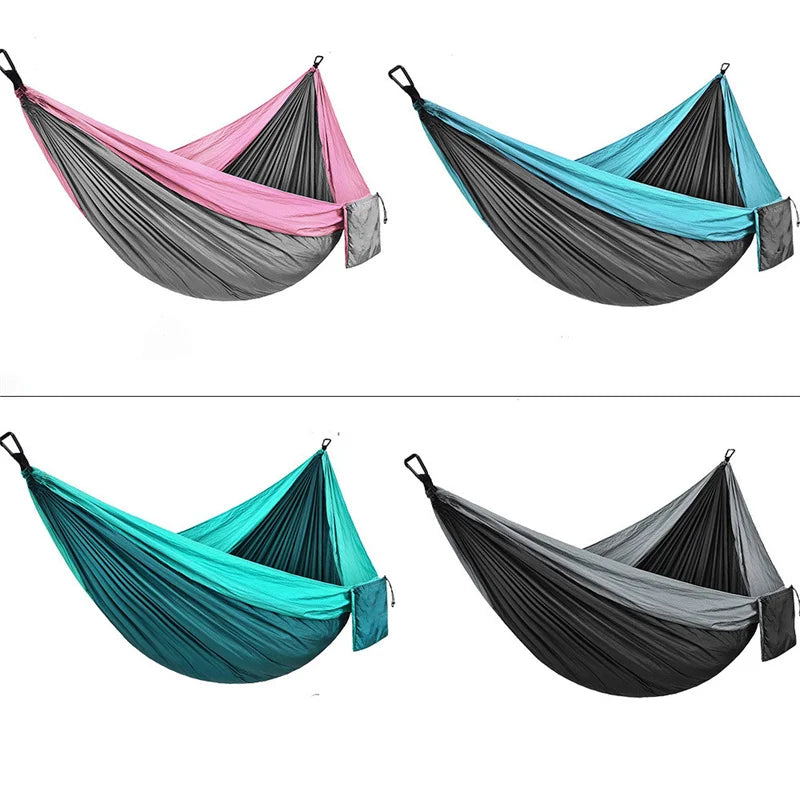 Nylon Teffta Hammock Travelling Outdoor Picnic  Camping Hanging Bed with Backpack
