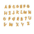 Fashion Dainty Zircon Initial Letter FineJewelry Pendants Charms PVD Gold Plated Stainless Steel Jewelry Accessories