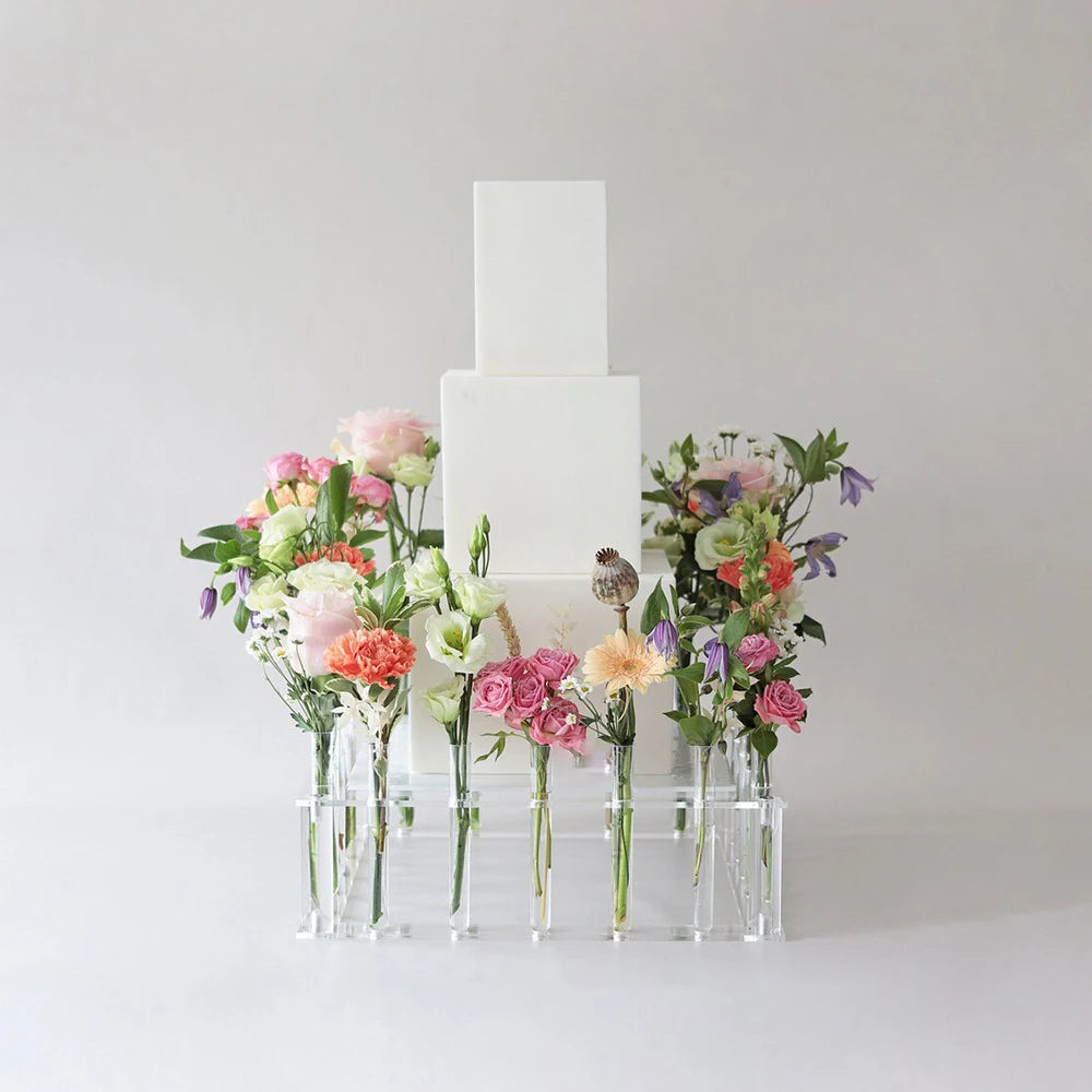 Gaojian Custom Wedding Acrylic Square Dessert Flower Stand Cake Stand for Wedding Hotel Party Decorations