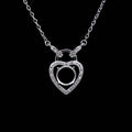 Sterling Silver 8*8mm Semi Mount Necklace Empty Support Blank Claw Setting S925 Base Holder Without Center Stone for DIY Inlay MegaBDM