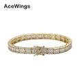 BB028    7mm 7inch  8inch  Hip Hop Jewelry Brass Zircon  Bracelet  Gold Silver Men CZ Bracelet