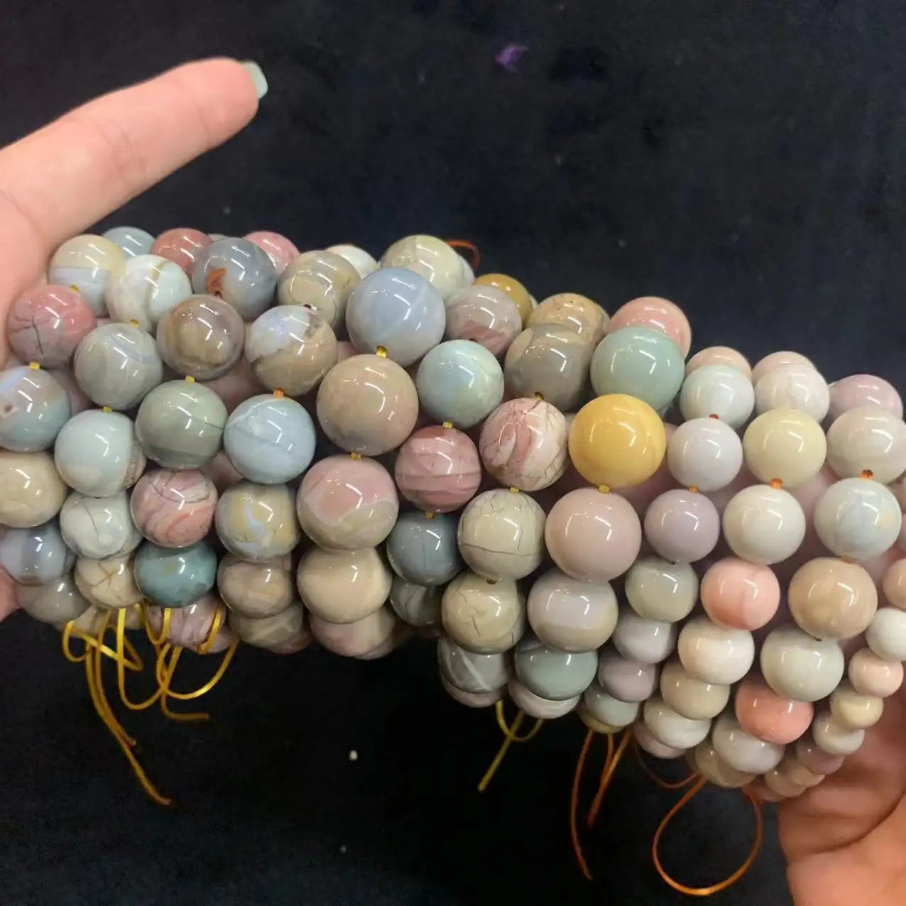 Erkek Bileklik Factor Price 8/9/10/11/12 mm Natural Stone Beads Chalcedony for Jewelry Making Bracelet Pulsera De Piedra