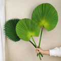 Artificial Big Leaf PU Green Palm Tree Plants Leaves for Wedding Background Scenery Decoration