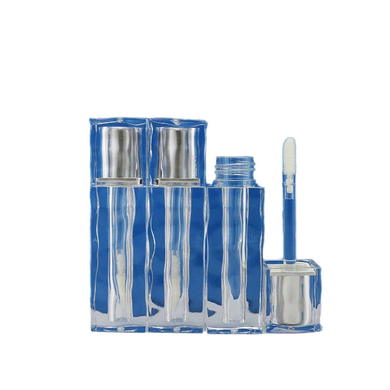 Wholesale Custom Trendy Lip Glaze Tube Makeup Package 3ml Transparent Corrugated Pigment Empty Lip Gloss Tubes Plastic for Blush
