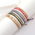 New Arrival Bohemian Wax Rope Macrame Gold-Plated Copper  Heart Bracelet Handmade Fashionable Love Jewelry for Couple Gifts